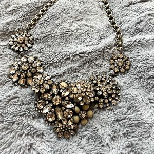 J crew flower lattice crystal statement necklace
